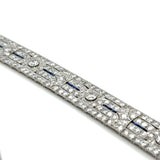 Art Deco, 16.50 Carats Diamond and Sapphire Bracelet, Platinum