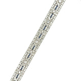 Art Deco, 16.50 Carats Diamond and Sapphire Bracelet, Platinum