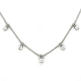 Jose Hess, Platinum, 14 Karat White Gold and Diamond Station Necklace