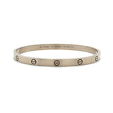 Cartier, Love Medium Model Bangle Bracelet, 18K White Gold, Size 18