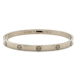 Cartier, Love Medium Model Bangle Bracelet, 18K White Gold, Size 18