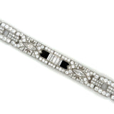 Art Deco, 15.50 Carats Diamond and Onyx Bracelet, Platinum