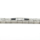 Art Deco, 15.50 Carats Diamond and Onyx Bracelet, Platinum