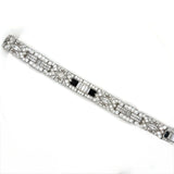 Art Deco, 15.50 Carats Diamond and Onyx Bracelet, Platinum