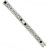 Art Deco, 15.50 Carats Diamond and Onyx Bracelet, Platinum