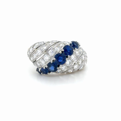 Vintage Tiffany & Co., Sapphire and Diamond Ring Platinum