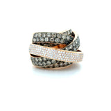 Le Vian, Champagne Diamond and Diamond Ring, 14K Rose and Blackened Gold