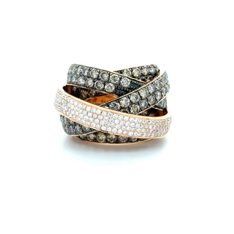 Le Vian, Champagne Diamond and Diamond Ring, 14K Rose and Blackened Gold