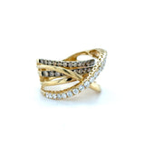 Le Vian, Gladiator Champagne Diamond and Diamond Ring, 14K Yellow and Black Gold