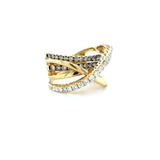 Le Vian, Gladiator Champagne Diamond and Diamond Ring, 14K Yellow and Black Gold