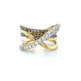 Le Vian, Gladiator Champagne Diamond and Diamond Ring, 14K Yellow and Black Gold