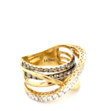 Le Vian, Gladiator Champagne Diamond and Diamond Ring, 14K Yellow and Black Gold