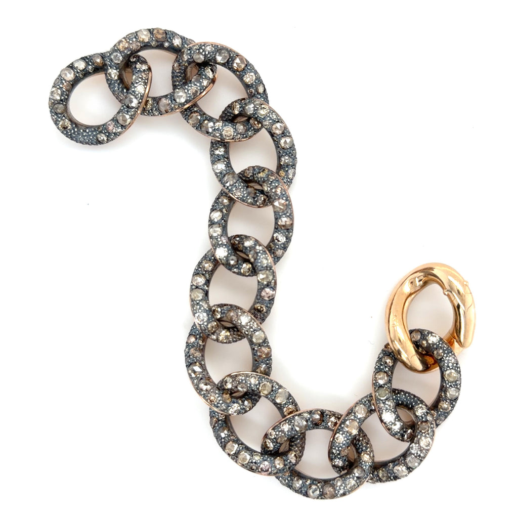 Pomellato, Silver-Topped, 18K Rose Gold and Brown Diamond Tango Bracelet, 14cttw