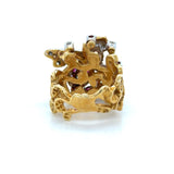 Vintage Herbert Rosenthal, Ruby and Diamond Bee Ring, 18K Yellow and White Gold