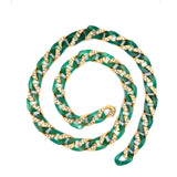 Vintage, Chrysoprase, Diamond and 18K Gold Necklace and Bracelet Suite