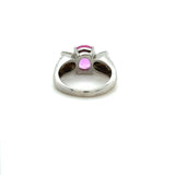 GIA 2.37 Ct. Unheated Pink Sapphire and Diamond Ring, 14K White Gold