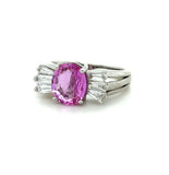 GIA 2.37 Ct. Unheated Pink Sapphire and Diamond Ring, 14K White Gold