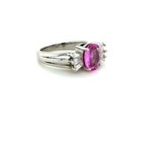 GIA 2.37 Ct. Unheated Pink Sapphire and Diamond Ring, 14K White Gold