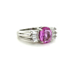 GIA 2.37 Ct. Unheated Pink Sapphire and Diamond Ring, 14K White Gold