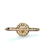 Victorian, GIA Natural Pearl and Diamond Brooch, 18K
