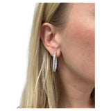 12.08 Carats Diamond Hoop Earrings, 18K White Gold