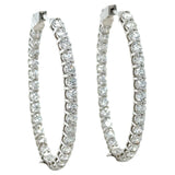6.00 Carat Diamond Hoop Earrings, 18Kt White Gold