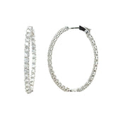 6.00 Carat Diamond Hoop Earrings, 18Kt White Gold