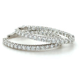 6.00 Carat Diamond Hoop Earrings, 18Kt White Gold