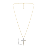 14K Gold 1.1ct Natural Diamond Cross Charm Pendant Necklace